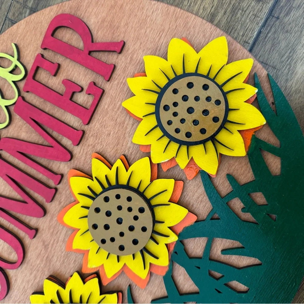 Hello Sunflower Summer Wall Decor